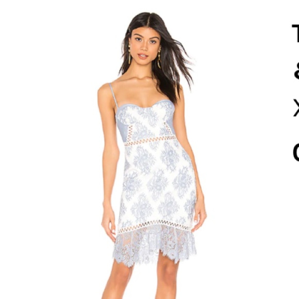 Timantha Mini Dress In Blue and White NBD Revolve